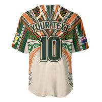 Cook Islands Rugby League Custom Baseball Jersey Polynesian and Tatau Tribal Art - Retro Palette
