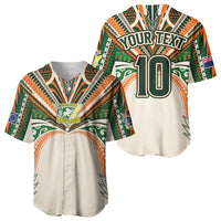 Cook Islands Rugby League Custom Baseball Jersey Polynesian and Tatau Tribal Art - Retro Palette
