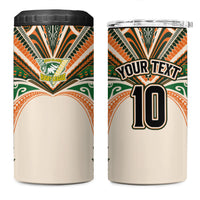 Cook Islands Rugby League Custom 4 in 1 Can Cooler Tumbler Polynesian and Tatau Tribal Art - Retro Palette