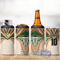 Cook Islands Rugby League Custom 4 in 1 Can Cooler Tumbler Polynesian and Tatau Tribal Art - Retro Palette