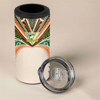 Cook Islands Rugby League Custom 4 in 1 Can Cooler Tumbler Polynesian and Tatau Tribal Art - Retro Palette