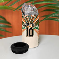 Cook Islands Rugby League Custom 4 in 1 Can Cooler Tumbler Polynesian and Tatau Tribal Art - Retro Palette