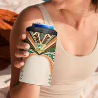 Cook Islands Rugby League Custom 4 in 1 Can Cooler Tumbler Polynesian and Tatau Tribal Art - Retro Palette