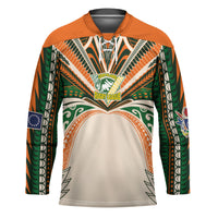Cook Islands Rugby League Custom Hockey Jersey Polynesian and Tatau Tribal Art - Retro Palette