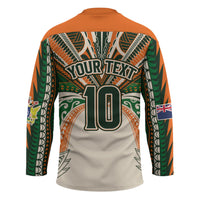 Cook Islands Rugby League Custom Hockey Jersey Polynesian and Tatau Tribal Art - Retro Palette