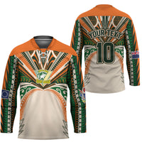 Cook Islands Rugby League Custom Hockey Jersey Polynesian and Tatau Tribal Art - Retro Palette