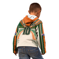 Cook Islands Rugby League Custom Kid Hoodie Polynesian and Tatau Tribal Art - Retro Palette