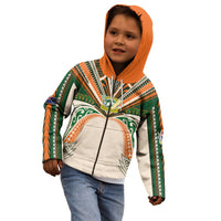 Cook Islands Rugby League Custom Kid Hoodie Polynesian and Tatau Tribal Art - Retro Palette