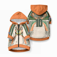 Cook Islands Rugby League Custom Pet Hoodie Polynesian and Tatau Tribal Art - Retro Palette
