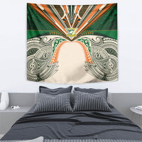 Cook Islands Rugby League Tapestry Polynesian and Tatau Tribal Art - Retro Palette