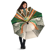 Cook Islands Rugby League Umbrella Polynesian and Tatau Tribal Art - Retro Palette