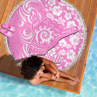 Hawaii Kauai Island Beach Blanket Hibiscus Pattern Seamless Tribal Simple Pink LT03 - Wonder Print Shop