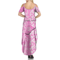 Custom Hawaii Kauai Island Family Matching Summer Maxi Dress and Hawaiian Shirt Hibiscus Pattern Seamless Tribal Simple Pink LT03 - Polynesian Pride