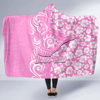 Custom Hawaii Kauai Island Hooded Blanket Hibiscus Pattern Seamless Tribal Simple Pink LT03 - Polynesian Pride