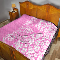 Custom Hawaii Kauai Island Quilt Hibiscus Pattern Seamless Tribal Simple Pink LT03 - Polynesian Pride