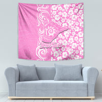 Custom Hawaii Kauai Island Tapestry Hibiscus Pattern Seamless Tribal Simple Pink LT03 - Polynesian Pride
