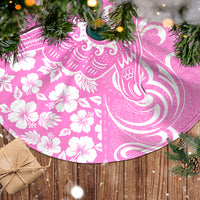 Custom Hawaii Kauai Island Tree Skirt Hibiscus Pattern Seamless Tribal Simple Pink LT03 - Polynesian Pride