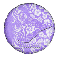 Hawaii Kauai Island Spare Tire Cover Hibiscus Pattern Seamless Tribal Simple Purple LT03 - Polynesian Pride