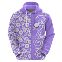Custom Hawaii Kauai Island Hoodie Hibiscus Pattern Seamless Tribal Simple Purple LT03 - Polynesian Pride
