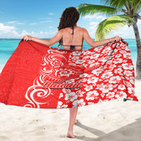 Hawaii Kauai Island Sarong Hibiscus Pattern Seamless Tribal Simple Red LT03 - Polynesian Pride