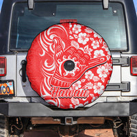 Hawaii Kauai Island Spare Tire Cover Hibiscus Pattern Seamless Tribal Simple Red LT03 - Polynesian Pride