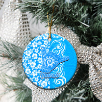 Custom Hawaii Kauai Island Ceramic Ornament Hibiscus Pattern Seamless Tribal Simple Red LT03 - Polynesian Pride