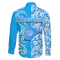 Custom Hawaii Kauai Island Family Matching Mermaid Dress and Hawaiian Shirt Hibiscus Pattern Seamless Tribal Simple Blue LT03 - Polynesian Pride