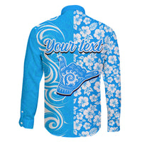 Custom Hawaii Kauai Island Family Matching Short Sleeve Bodycon Dress and Hawaiian Shirt Hibiscus Pattern Seamless Tribal Simple Blue LT03 - Polynesian Pride