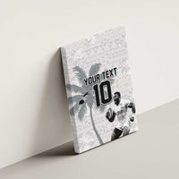 Custom Fiji Rugby Pacific Champions 2024 Canvas Wall Art Anniversary 7 Titles - Fijians Rugby and Tapa Hibiscus White Art LT03 - Polynesian Pride