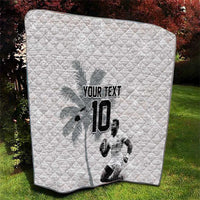 Custom Fiji Rugby Pacific Champions 2024 Quilt Anniversary 7 Titles - Fijians Rugby and Tapa Hibiscus White Art LT03 - Polynesian Pride