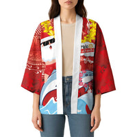 Hawaiian Mele Kalikimaka Kimono Funny Santa Riding Lei Dolphin with Kakau Tattoos - Polynesian Pride