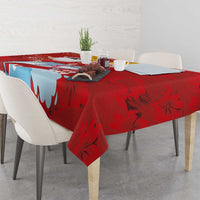 Hawaiian Mele Kalikimaka Tablecloth Funny Santa Riding Lei Dolphin with Kakau Tattoos - Polynesian Pride