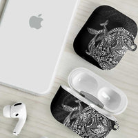 Hawaiian Whales Polynesian Art Motifs AirPods Case Black Color - Polynesian Pride