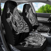 Hawaiian Whales Polynesian Art Motifs Car Seat Cover Black Color - Polynesian Pride