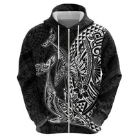 Hawaiian Whales Polynesian Art Motifs Hoodie Black Color - Polynesian Pride