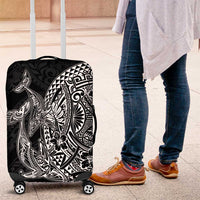Hawaiian Whales Polynesian Art Motifs Luggage Cover Black Color - Polynesian Pride