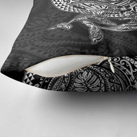 Hawaiian Whales Polynesian Art Motifs Pillow Cover Black Color - Polynesian Pride