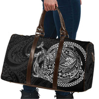 Hawaiian Whales Polynesian Art Motifs Travel Bag Black Color - Polynesian Pride