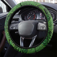 Hawaiian Whales Polynesian Art Motifs Steering Wheel Cover Green Color - Polynesian Pride