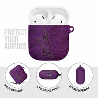 Hawaiian Whales Polynesian Art Motifs AirPods Case Purple Color - Polynesian Pride