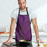 Hawaiian Whales Polynesian Art Motifs Apron Purple Color - Polynesian Pride