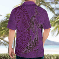 Hawaiian Whales Polynesian Art Motifs Hawaiian Shirt Purple Color - Polynesian Pride