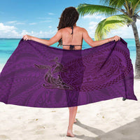 Hawaiian Whales Polynesian Art Motifs Sarong Purple Color - Polynesian Pride