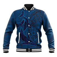 Hawaiian Whales Polynesian Art Motifs Baseball Jacket Blue Color - Polynesian Pride