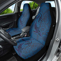 Hawaiian Whales Polynesian Art Motifs Car Seat Cover Blue Color - Polynesian Pride
