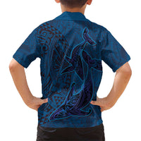Hawaiian Whales Polynesian Art Motifs Hawaiian Shirt Blue Color - Polynesian Pride