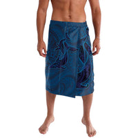 Hawaiian Whales Polynesian Art Motifs Lavalava Blue Color - Polynesian Pride