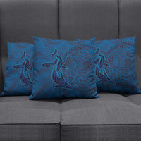 Hawaiian Whales Polynesian Art Motifs Pillow Cover Blue Color - Polynesian Pride