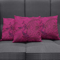 Hawaiian Whales Polynesian Art Motifs Pillow Cover Pink Color - Polynesian Pride