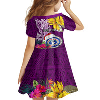 Custom Northern Mariana Islands Christmas Family Matching Long Sleeve Bodycon Dress and Hawaiian Shirt Funny Santa Hug Latte Stone Ylang-ylang and Polynesia Pattern Pink LT03 - Polynesian Pride